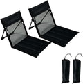2 Pack Foldable Camping Chairs with Mesh BackrestUltra-Light Portable Beach Chairs with Carry Bag for Sunbathing Swimming Poolside Picnic Lawn Road Trips (Black)