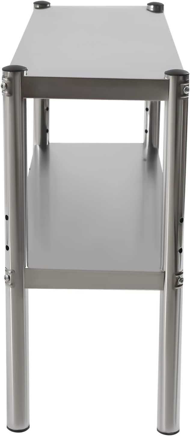 Stainless Steel Overshelf 12”D x 35”W x 24”H Adjustable Double Overshelf Commercial 2 Tier Stainless Over Shelf Double Deck Prep Work Table for Kitchen Restaurant Bar Garage