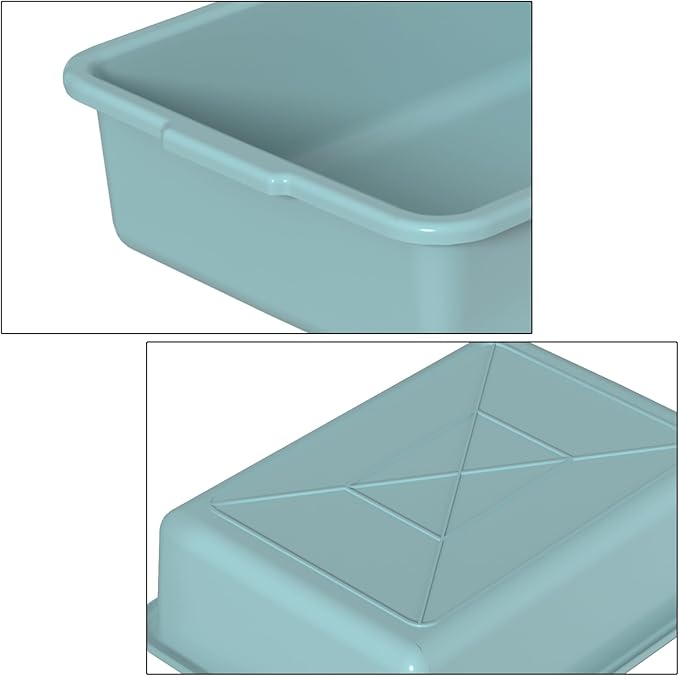 13 L Plastic Bus Tubs Restaurant Utility Bus Box Mint Green 4 Packs