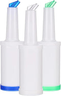 Liquid Pour Bottles Set - 1 Liter: 3 Pieces Colored Spouts