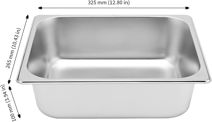 JAPCHET 4 Pack Stainless Steel Steam Pan 1/2 Size Anti-Jam Steam Table Pan Hotel Pans Half Size Restaurant Buffet Trays for Catering 4 Inch Deep