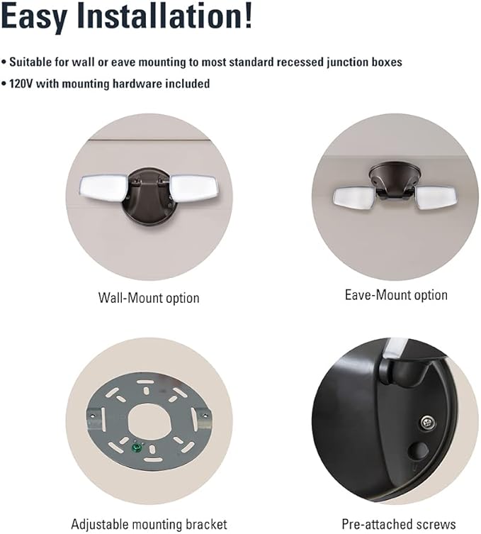 HALO Outdoor LED Flood &amp Security Light – Dusk to Dawn Photocell 1420 Lumens Bronze