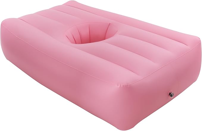 BBL Bed After Surgery for Sleeping PVC Inflatable Mattress with Hole for Post-Surgery Recovery Ergonomics PVC Air Bed with Pump for Camping Hiking Travel Pool Home Guest Use