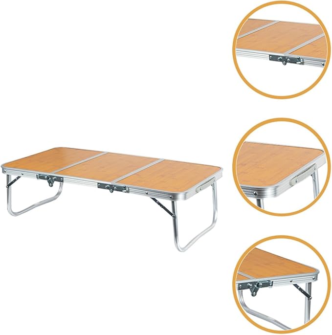 Portable Folding Camping Table Aluminum Outdoor Side Desk with Carry Handle for Hiking Picnic BBQ and Travel