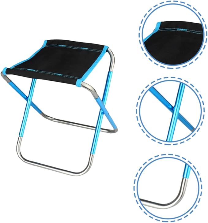 Kisangel Comfortable Portable Folding Stool Multi-Functional Outdoor Accessory for Camping Fishing Beach Use Compact Design Easy to Carry Space-Saving Stool