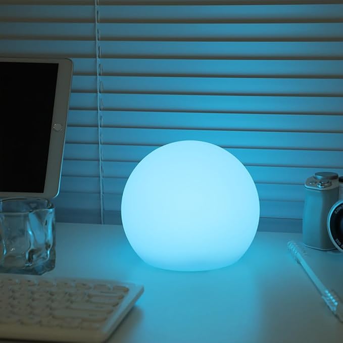 LED Globe Orb Light 6-in LED Light Ball for Kid 16 Dimmable Colors &amp 4 Modes Light Up Ball Mood Lamp w/Remote Rechargeable Orb Night Lights Waterproof Outdoor Globe Lights for Home/Nursery/Part
