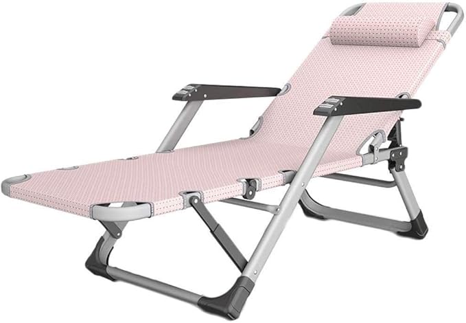 FWZJ Sun Lounger Sunbed Reclining Sun Chair Home Lunch Break Chair Office Portable Folding Chair Adults Lazy Couch Garden Camping Balcony Patio Bath Sun Deck Chair Load Capa