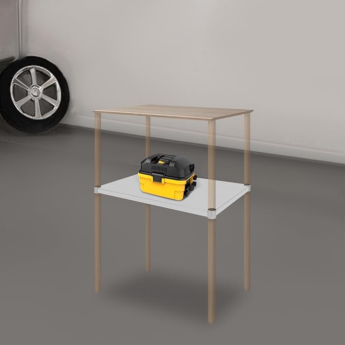 Eapmic Undershelf for Work Tables Adjustable Lower Shelf Stainless Steel Bottom Shelf Add for Commercial Prep Table Restaurant Kitchen Bakery Garage Workshop Use (30.8x18.8in)