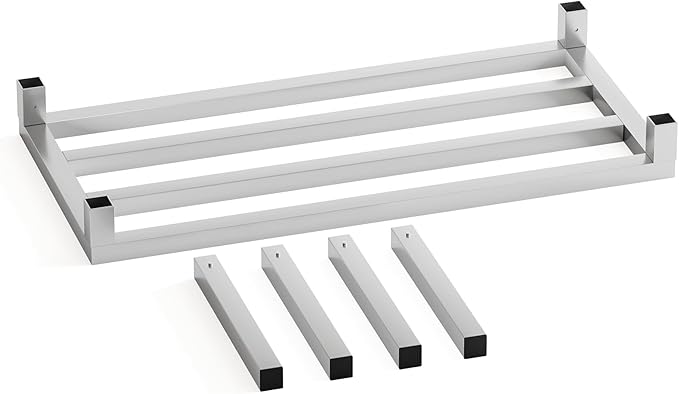 Aluminum Dunnage Rack 36 L x 20 W x 12 H 1650 lbs Load Capacity Commercial Food-Grade Floor Shelving for Patio Restaurant Kitchen Supermarket Garage.
