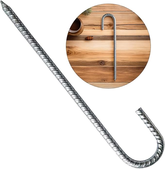 4PCS Ground Rebar Stakes: Heavy Duty Stakes Ground Anchors Garden Metal Tent Trampoline Anchors Outdoor Decoration 12 Inch