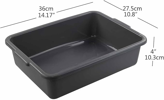 Bringer 4-Pack Gray Commercial Bus Tubs 8 L Small Plastic Bus Box