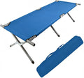 HOMSUPPLIE'S Folding Camping CotOutdoor Portable Camp Bed Sleeping Cots with Carry Bag (Blue)