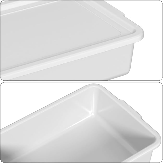12 Packs Plastic Bus Tubs 13 L (3.4 Gal) Commercial Bus Box with Lid Gray