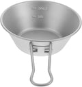 Zerodeko Portable Titanium Bowl with Handle for Outdoor Camping Lightweight Multi-use Dish for Hiking Travel and Picnics Versatile Salad Snack and Soup Serving Bowl