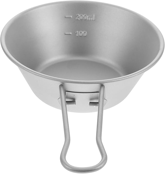 Zerodeko Portable Titanium Bowl with Handle for Outdoor Camping Lightweight Multi-use Dish for Hiking Travel and Picnics Versatile Salad Snack and Soup Serving Bowl