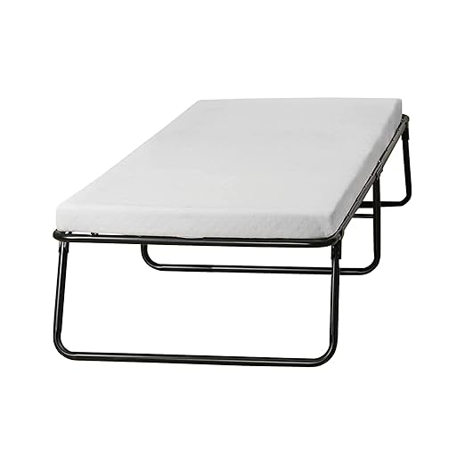 Spring Coil 14” Folding Bed with 3-Inch Luxurious Memory Foam Mattress Strong and Sturdy Metal Frame Portable Guest Bed for Easy Storage 31-Inch White