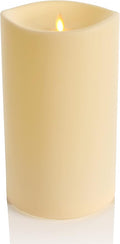 Luminara Realistic Artificial Moving Flame Outdoor Pillar Candle - Moving Flame LED Battery Operated Lights for Outside Christmas Halloween - Remote Ready - Remote Included - Ivory - 6 x 11