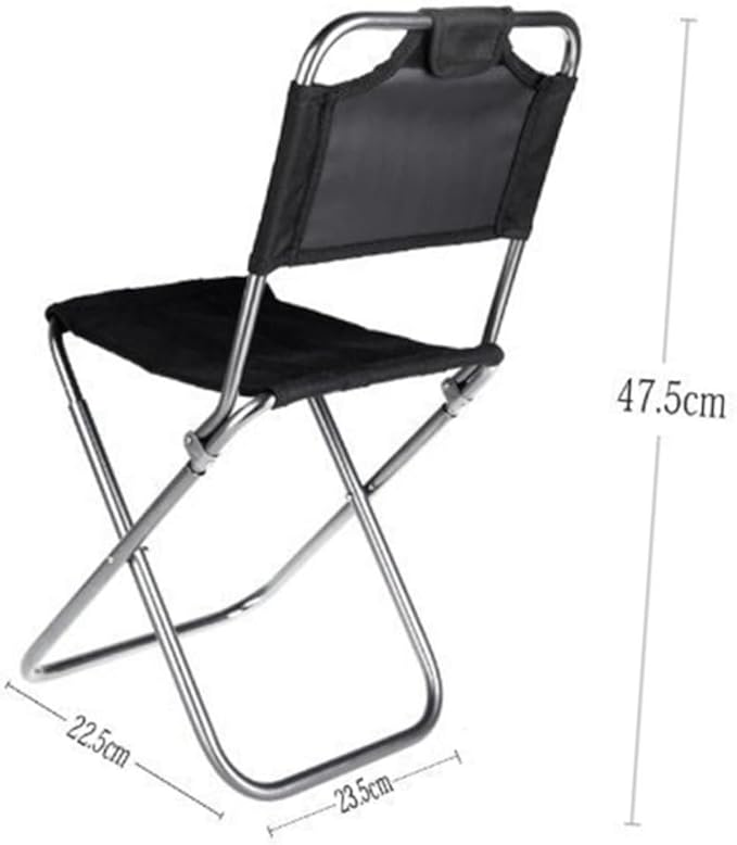 DECHOUS 100kg Folding Chair Backrest Portable Outdoor Stool Oxford Comfortable Breathable Easy-Clean Capacity Black