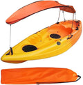 Single Sun Shade Canopy with Aluminum Rod - Portable Water Resistant Boat Awning for Person Compact Folding Canoe Sun Shelter 50x31x26 inch(Orange)