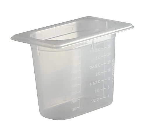 San Jamar Modpans 1/9 Food Pan with Lid for Kitchens and Restaurants Plastic 1/9 Size Clear