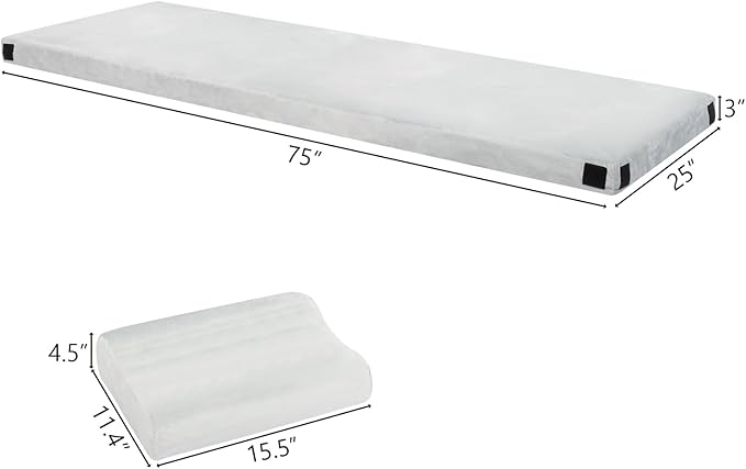 SlickBlue 3 Inch Memory Foam Mattress for Camping Travel Tent Sleeping Pad with Carry Bag and Strap