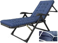 FWZJ Sun Lounger Heavy Duty Textoline Zero Gravity Chairs Folding Outdoor Reclining Chair Lunch Break Chair for Patio Garden Beach Pool with Cushions Support 180kg-Blue (Blue