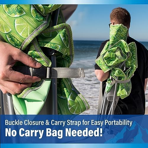 Kijaro Beach Sling Chair with Cooler Pocket - Various Fun Colors &amp Patterns - Perfect Beach Folding Chair and Camping Chair - Includes a Detachable Pillow