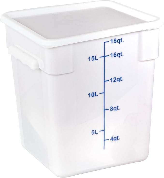 Restaurantware-LID ONLY: Met Lux Food Container Lid 1 Square Cover For Storage Container - Containers Sold Separately With Pull-Corner Tab White Plastic Dishwashable Freezable