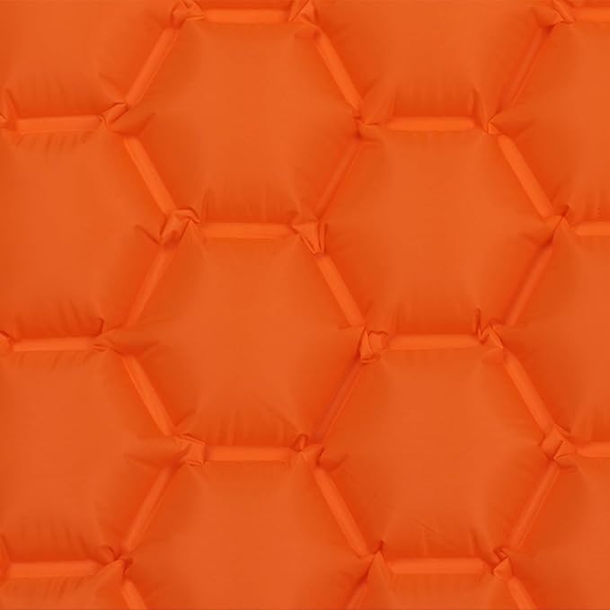 Inflatable Camping Tent Mat Waterproof Sleeping Pad Portable Air Mattress Lightweight Outdoor Sleeping Cushion for Hiking Backpacking Travel (192x58x6cm Orange)