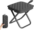 Foldable Backpack Stool Portable Folding Chair for Adults Collapsible Camping Stool with Carry Strap &amp Storage Pouch Heavy Duty Compact Travel Seat for Hiking Fishing Outdoor (Black)