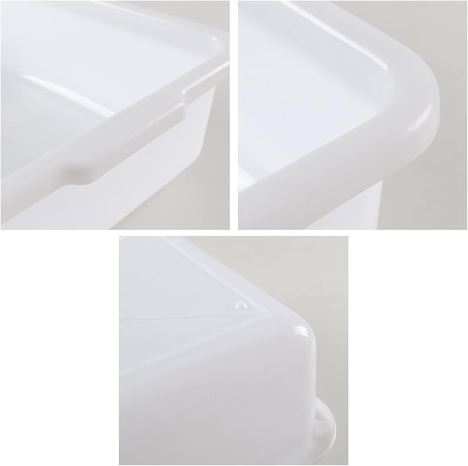 Morcte 3-Pack 13 L Commercial Bus Box Plastic Bus Tub White