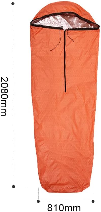 Emergency Sleeping Bag | Weatherproof &amp Windproof for Camping/Hiking/Survival | Lightweight 5.5oz Nylon with Reflective Strips | Compact 155g for Outdoor Adventures