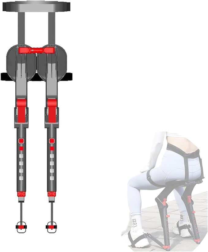 Adjustable Chairless Wearable Invisible ChairInvisible Chair Wearable Exoskeleton Human Wearable SeatAnywhere Camping Folding Stool 5 Gear Adjustable Heights