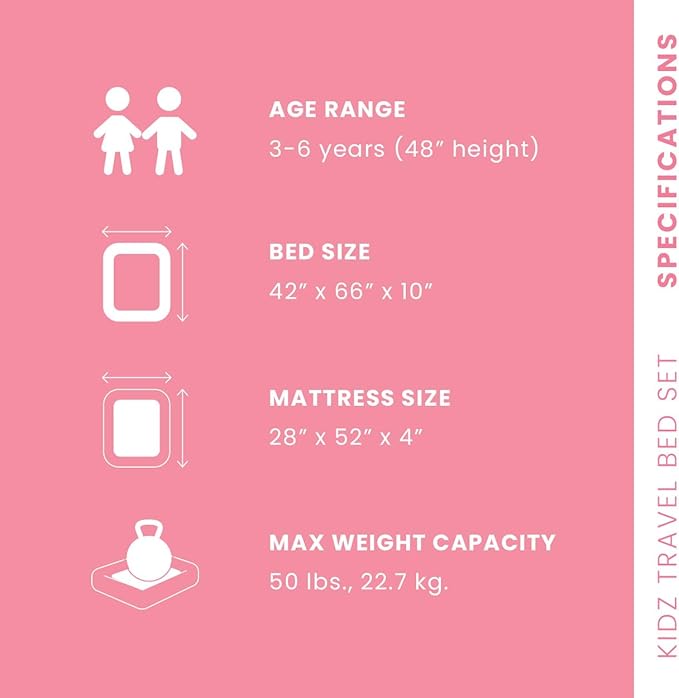Intex 66811EP Inflatable Kidz Travel Bed Set Includes Hand Pump and Carry Bag Removable Mattress Quick Inflation Indoor Use 42in x 66in x 10in Beige Color with Star Print Frame