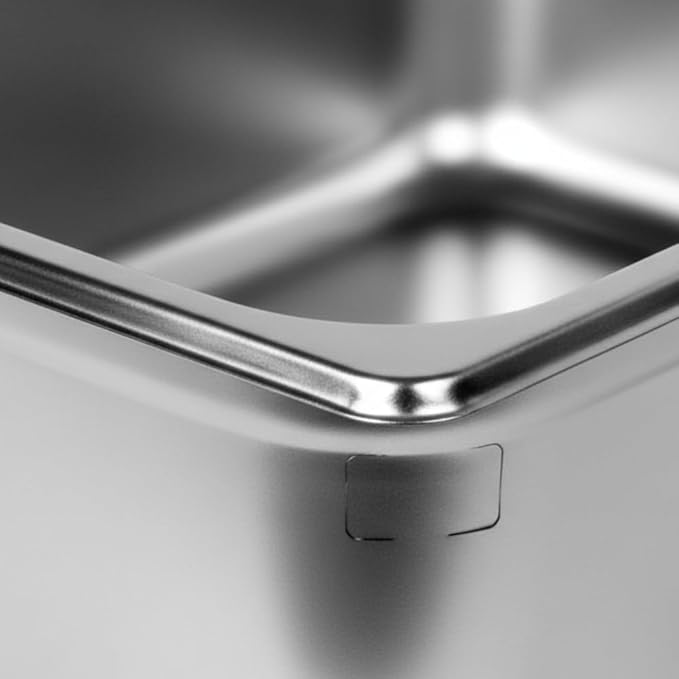 TrueCraftware-Full Size 6 Deep Stainless Steel Anti-Jamming Steam Table Pan 22 Gauge- Chafing Steam Table Pans Catering Food Storage Metal Pan Hotel Pan for Restaurant Events Catering Use
