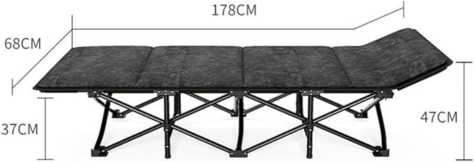 Folding Cot Lounge Chair with Removable Cushion Portable Heavy Duty Adjustable Pillow Reclining Compact Design for Outdoor Beach Camping Patio Garden