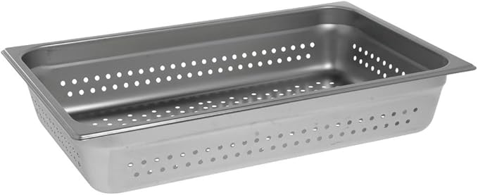 HUBERT Steam Table Pan Hotel Pan Full Size Perforated Stainless Steel - 4 D