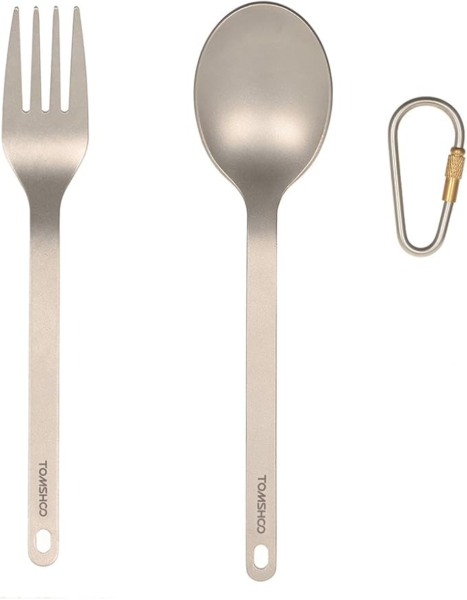 Spoons and Forks Set Flatware Cutlery Set Portable Design Mirror Polished Kitchen Utensil for Home Outdoor Camping Hiking BBQ Picnic Dishwasher Safe (Fork &amp Spoon)