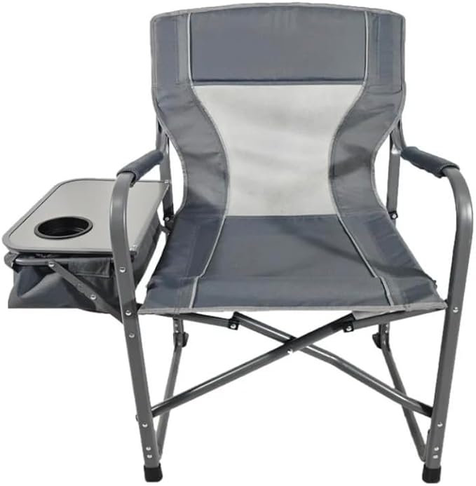 Folding Director's Chair with Side Table and Cooler Heavy-Duty Camping Chair 33.73W x 37.3H inches (Castle Rock)