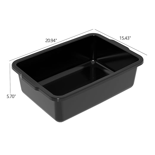 4-Pack 23 L Plastic Commercial Bus Box Restaurant Dish Bin Utility Bus Tubs Black