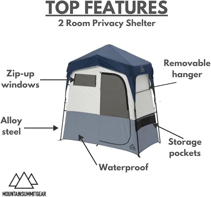 Caddis Rapid Privacy Shelter 1/2-Rooms Camping Shower &amp Portable Toilet Tent Privacy Tents for Camping Pop Up Tent for Showering Changing or Lavatories Portable Shower (by Caddis Sports Inc.