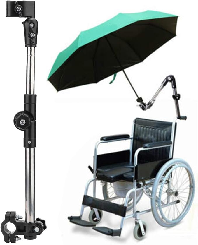 TARSHYRY Elderly Mobility Scooter Umbrella HolderUniversal Umbrella Mount Holder Adjustable Stretch Umbrella Stand for Mobility ScooterStrollerWheelchairBeach Chair