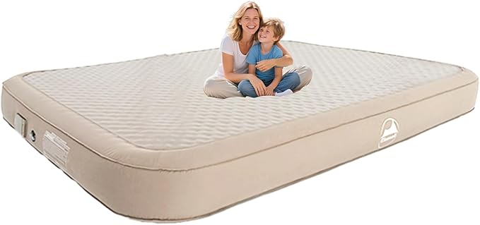 Bluewell Air Mattress Inflatable Bed – Built-in Pump Quick Inflate &amp Deflate Durable &amp Lightweight Perfect for Camping Travel and Guest Use – Queen