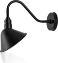 8 inch Gooseneck Outdoor Sign Light for Storefront and Shop Signs Black Metal Barn Style Wall Mount Fixture for Exterior Commercial Lighting