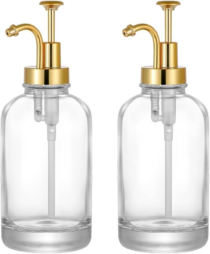 Aboiled 16oz Glass Coffee Syrup Dispenser with Funnel - Leak Proof Pump Home &amp Commercial Use