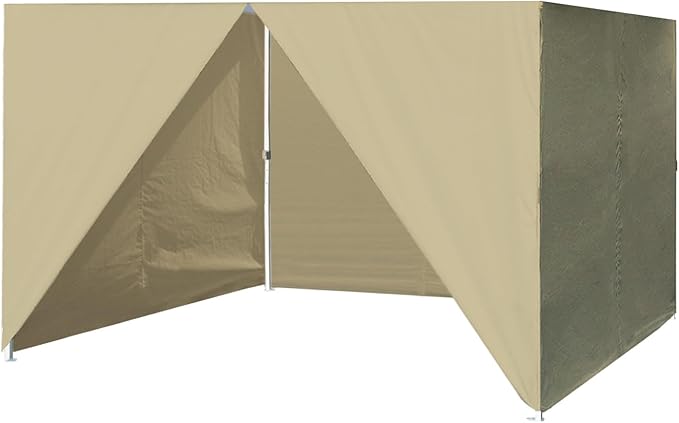 Eurmax USA Full Zippered Walls for 10x10 Easy Pop Up Canopy Tent4 Walls ONLY(Beige)