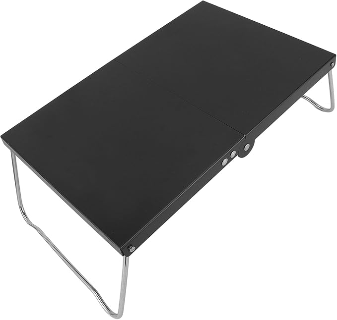 Folding Camping Table Stainless Steel Portable Mini Beach Table Camping Side Table for Outdoor Cooking BBQ Hiking Fishing Picnic