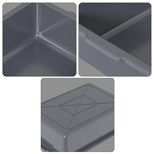 Readsky 12 Packs 13 L Plastic Commercial Bus Tub Plastic Restaurant Dish Washing Box Gray