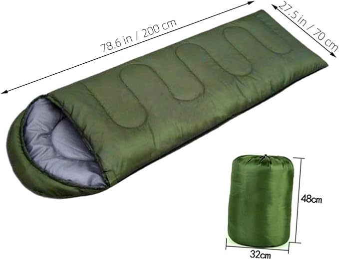 Camping with Drawstring Hood Lightweight Mummy Bag for Cold Weather Hiking Outdoors Olive Green Includes Internal Pouch for Valuables