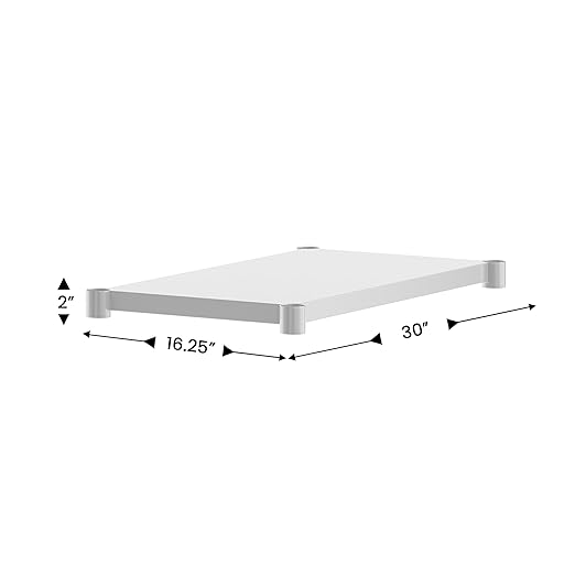 Flash Furniture Woodford Galvanized Under Shelf for Prep and Work Tables - Adjustable Lower Shelf for 24 x 36 Stainless Steel Tables